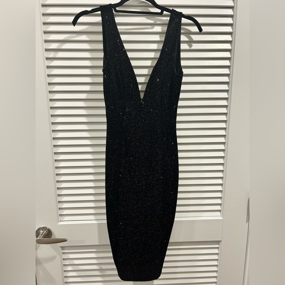 Black velvet shimmer dress
